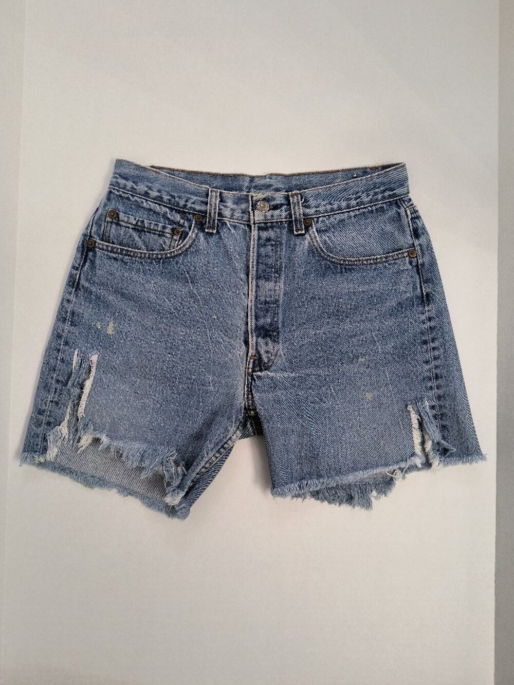 !! Vintage 90s Levi's Button-Fly Worn Cutoff Jean Shorts - Women's 30 Waist !!
